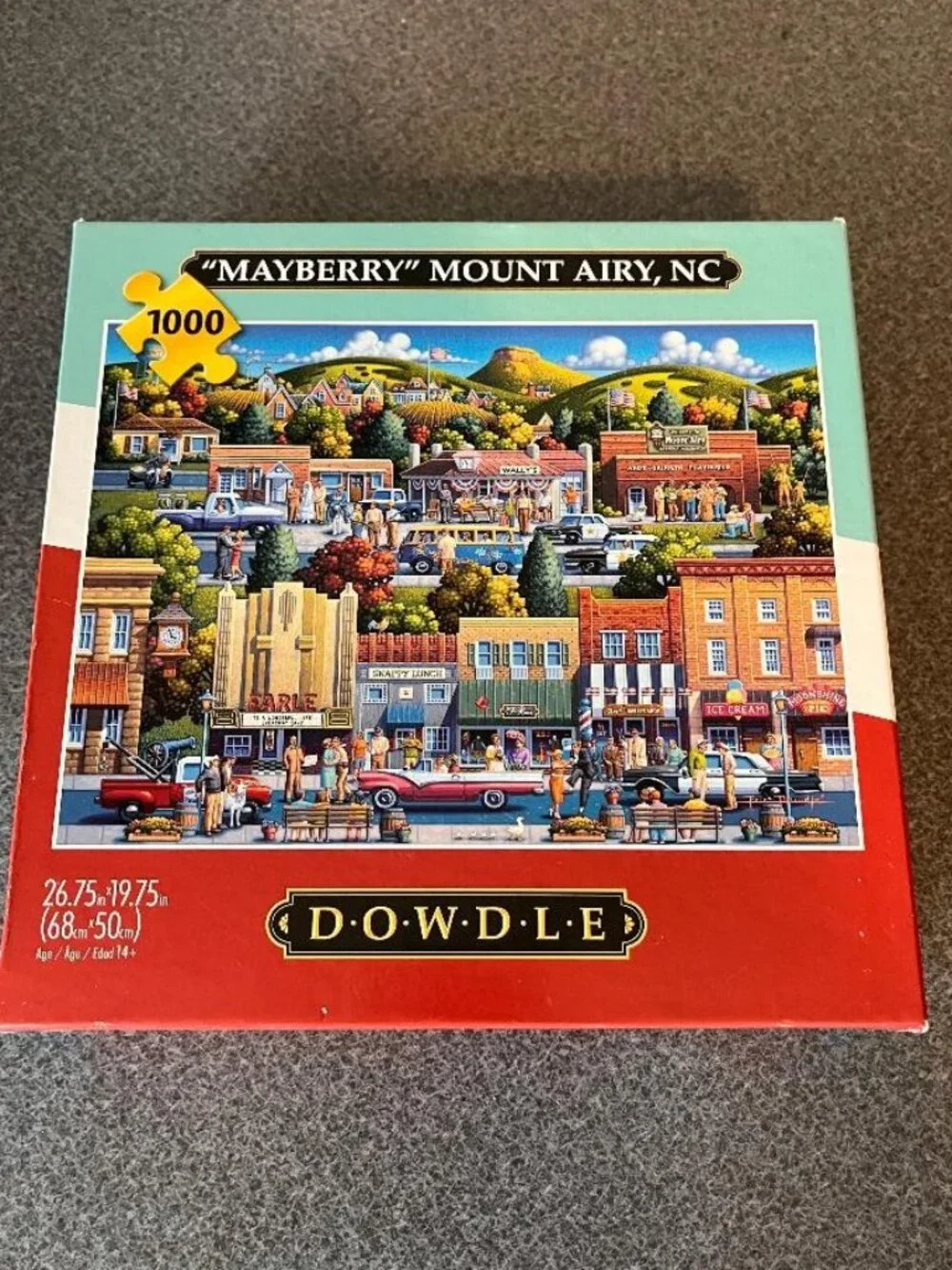 Dowdle Jigsaw Puzzle Mayberry Mount Airy North Carolina 1000 Piece + poster